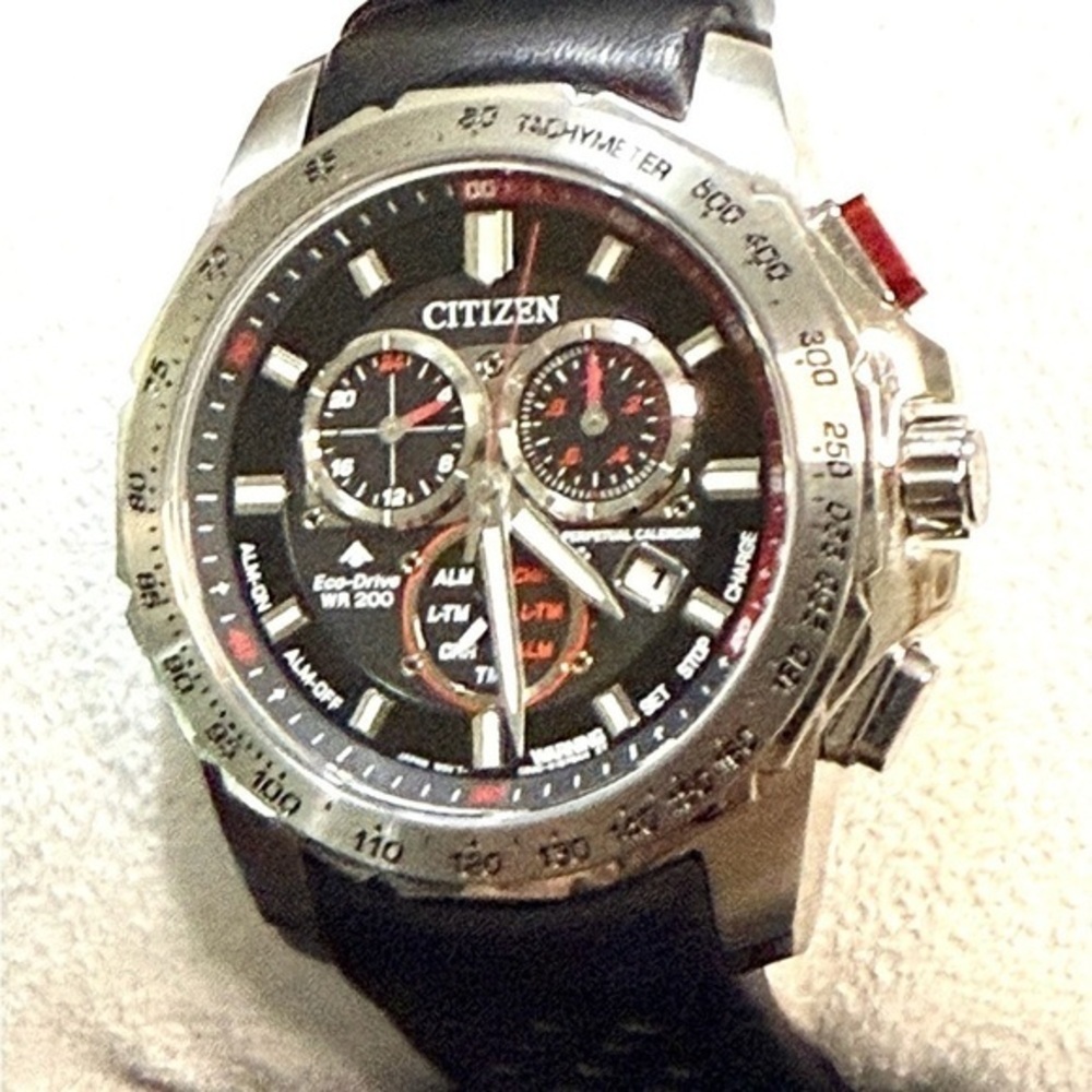 Citizen Promaster EcoDrive Chronograph Date Designer Sport Mens Watch
